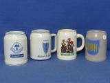 Collection of 4 Beer Steins – 2 Pottery & 2 Delft – Wickuler, Orangeboom, BBK & Personalized Militar