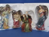 2 Boxes of Porcelain Angel Figurines – 2 in a Box – Tallest is 10” - New in Box