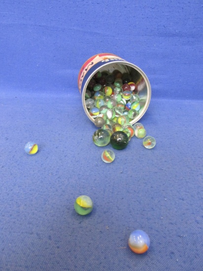 Vintage – Can Of Marbles & A Few Ball Bearings – Please Consult Pictures -