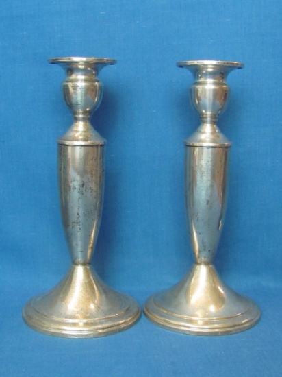 Pair of Sterling Silver Candlesticks by Towle – Weighted Bases – 7 1/4” tall – Good condition