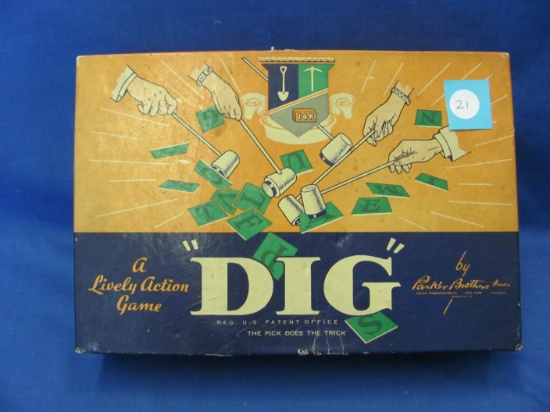 1940's Parker Brothers Dig Game – Playing Rules – Not Sure If Complete – As Shown