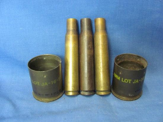 U.S. Army Brass Shell Casings – 3 7/8” Longest – As Shown