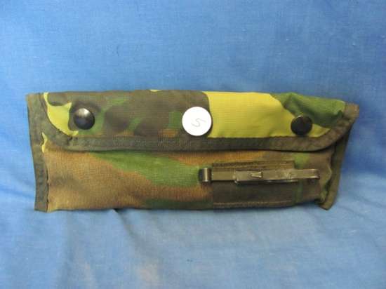 U.S. Army Camo Pouch With Gun Cleaning Items – Pouch 9” L – As Shown