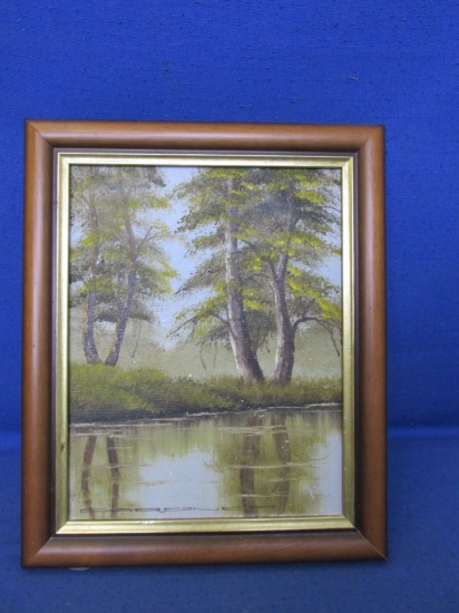 Landscape Scene - Fall With First Snow - Oil Painting Signed Gardner - Frame 12”H x 10”L Stunning