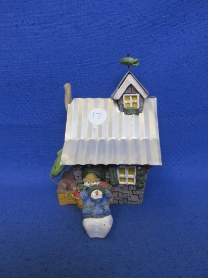 Winter/Christmas Decor –Fishing Snowman By A Tin Roof Cabin 6”H x 4 1/4”L x 4 3/4”W –