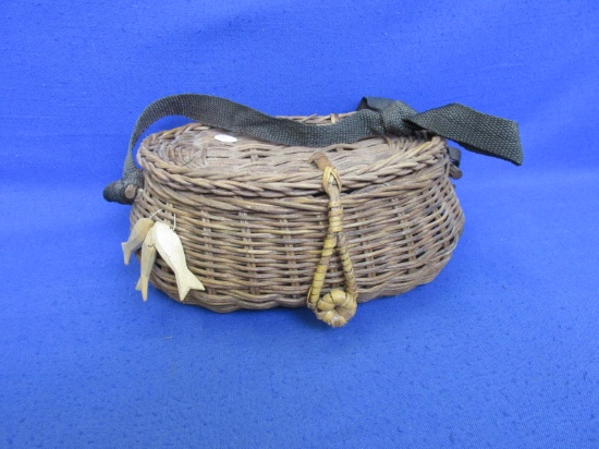 Creel Fishing Basket For Decoration 11”L x 4 1/4” x 8 1/2”W – Worth A Look Very Unique -