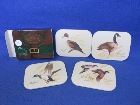 Vintage – 1981 Avon Chesapeake Collection 4 Coasters In A Box Featuring Water Fowl -