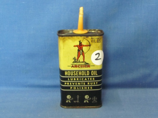 Archer's Household Oil 4 oz Can – Some Contents – No Cap – As Shown