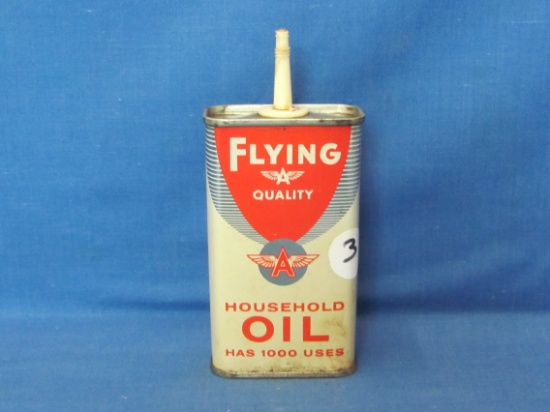 Flying A Household Oil 4 oz Can – Some Contents – No Cap – As Shown