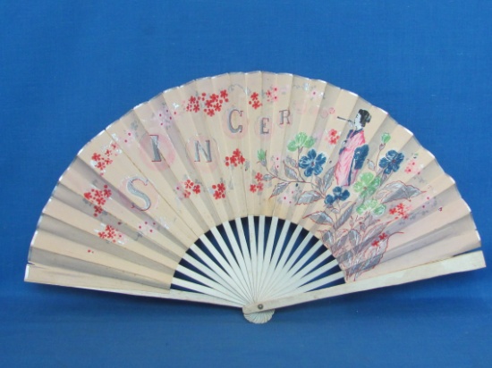 Paper Advertising Fan “Singer Sewing Machines” - Oriental Theme