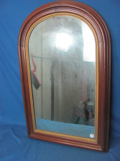 Arch- Shaped Wall Mirror in Wooden Frame Appx 20” L x 17” W