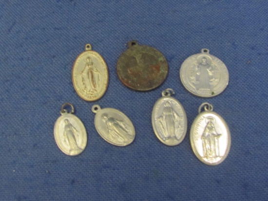 Religious Medallions Pendants (7) – Largest 1” - As Shown