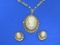 Costume Cameo Necklace & Clip-on Earrings – Made in Western Germany – Necklace is 24”