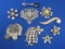 Rhinestone Pins/Brooches: Largest about 2 1/2” wide – Nice & Bright – Fun Looks
