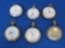 6 Vintage Elgin Pocket Watches for Parts – Not running – Missing hands or crystals