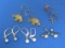 5 Pairs of Sterling Silver Earrings – Lizards – Elephants & Pearls – Total weight is 8.9 grams