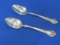 2 Sterling Silver Teaspoons: Chateau Rose by Alvin – Melbourne by Oneida Community – 60.4 grams