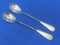 Pair of WK Vanderslice Twisted Spoons – Coin Silver? Made in San Francisco – 50.1 grams