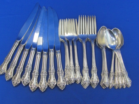 Sterling Silver Flatware Set: Afterglow by Oneida – 35 Pieces – 8 Piece Place Setting
