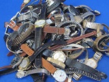 Big Lot of Wristwatches for Parts or Repair – Many Styles & Makers – Most Battery Operated