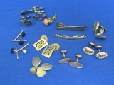 Lot of Cufflinks – Tie Clasps – Collar Buttons – Some are Vintage – Good condition, as shown