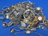Big Lot of Wristwatches for Parts – Many Styles & Makers – Most Smaller or Women
