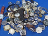 Big Lot of Wristwatches for Parts – Many Styles & Makers – Most Larger or Men