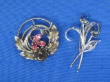 3 Signed Sterling Silver Pins – 2 by Beau – 1 by Sorrento – Total weight is 11.7 grams