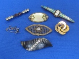 Lot of Vintage Pins/Brooches: Enamel – Rhinestone – Gold Plate & more – Longest is 2 1/2”