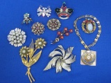 Lot of Vintage Signed Jewelry: Coro – Trifari – B. David – Bentlee – Lisner – Star-Art