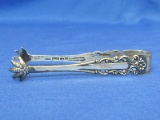 Small Sugar Tongs with Claw Ends – Marked but Unknown – Silver? Plate? 3 1/2” long