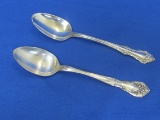 2 Sterling Silver Teaspoons: Chateau Rose by Alvin – Melbourne by Oneida Community – 60.4 grams