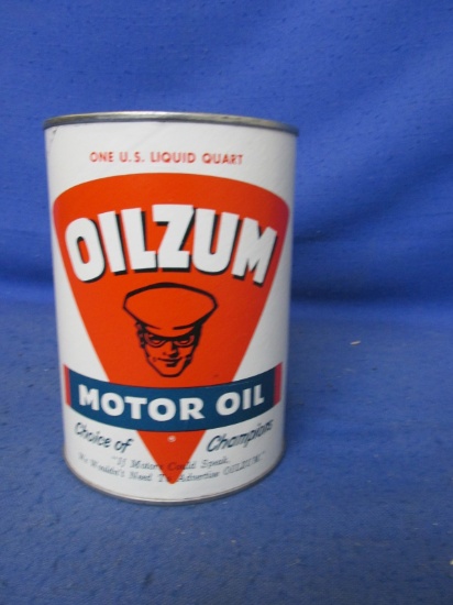 Vintage – Oilzum “Empty” Motorcycle Oil Can 5 5/8”H x 4”D – Please Consult Pictures -