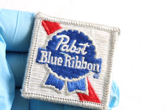 Vintage Pabst Blue Ribbon Embroidered Beer Patch NEW UNUSED 2" x 2"