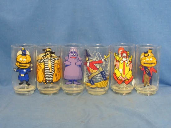 McDonald Collector Glasses (6) – Captain Crook Dated 1977 – No Chips/Cracks