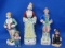 5 Figurines: 4 marked Japan & 1 Unmarked – Range from 7” T to 3” T