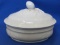Covered Oval Ironstone Dish w/ Insert – Thistle Flower Knob –6  “ L : x 4 1/2” W x 2 3/4” Deep