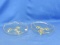 2 Yellow Lancaster Petal Depression Glass 8” Footed Plates