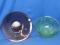 Hazel Atlas Glass 9” Mixing Bowl  & 11” Amethyst Glass Decorative Fruit? Bowl