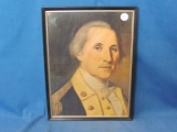 Framed George Washington Print – 9” x 12” - Glass Front – As Shown