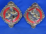 2 Decorative Gilded  Porcelain Wall-Hangings (Angel Plates)  7” T x 6” W each