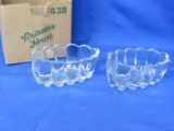 Set of 2 Princess House Crystal Spoon Holders (Also good for Forks) Each 5” L x 3 “ W x 2 1/2” T