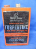 Vintage Tin: Hercules Steam Distilled Wood Turpentine -1 US Gallon