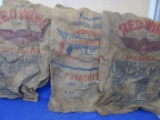 3 100 Lb Burlap Sacks: 2 Red Wing & a Northern Grown All American Potatoes