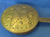 Vintage Brass & Copper Bed Warmer with 10 + lb Stone 8” DIA x 2” Thick
