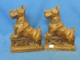 Syroco Wood Scottie Dog Book Ends – 6 3/4” T – As Shown