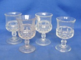 4 Indiana Glass King's Crown Thumbprint Cordial Glasses – Clear