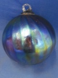 “The Original Mt. St. Helen's Ash Glass”  Iridescent Hand-Blown Glass Ornament 3 1/4” DIA