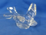 Clear Glass  Bird Candle Holder – 5” T x 7 1/4” Wide at Wings x 7 1/2” L head to tail