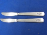 KLM – Royal Dutch Airline's Crested Butter Knives – Marked G Sola Z on the backs – each 6 1/2” L